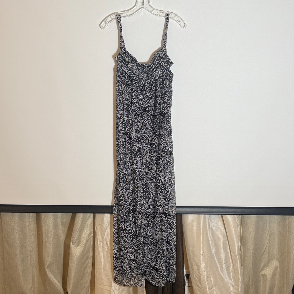 Onyx Nite Black and White Patterned Maxi Dress